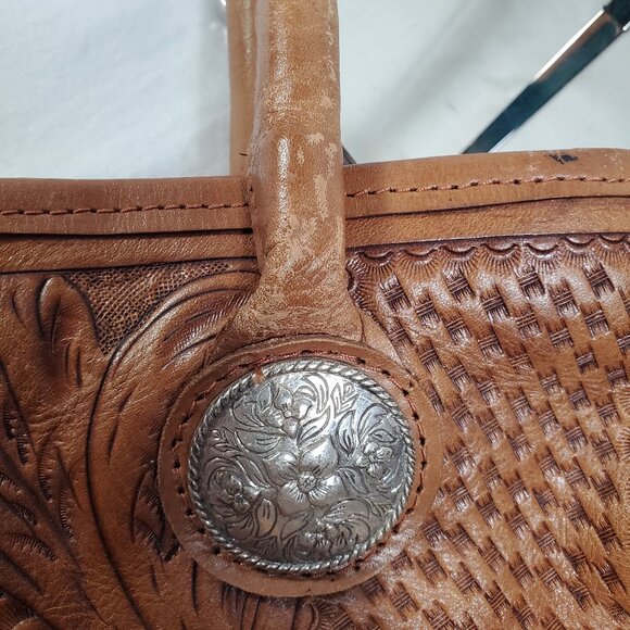 American West Tooled Leather Shoulder Bag - Picture 12 of 15